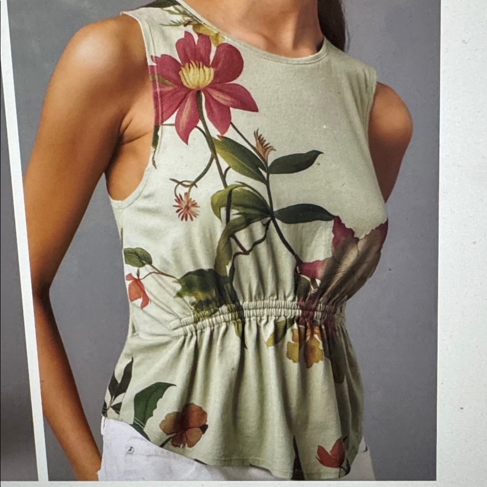By Anthropologie Cotton Gathered Tank Top
